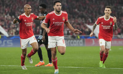 Joao Mario, Gonçalo Ramos e Grimaldo del Benfica