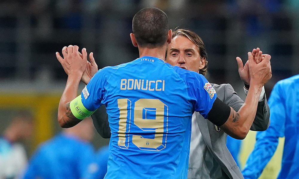 Leonardo Bonucci e roberto Mancini