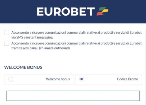 eurobet codice promo registrazione