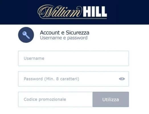 william hill codice promozionale 