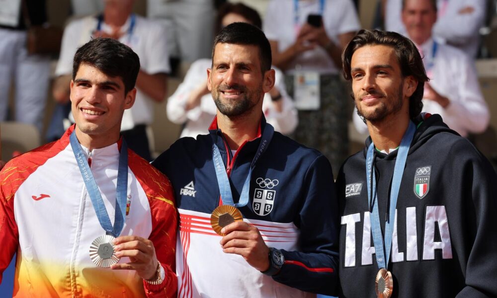 Carlos Alcaraz, Novak Djokovic, Lorenzo Musetti