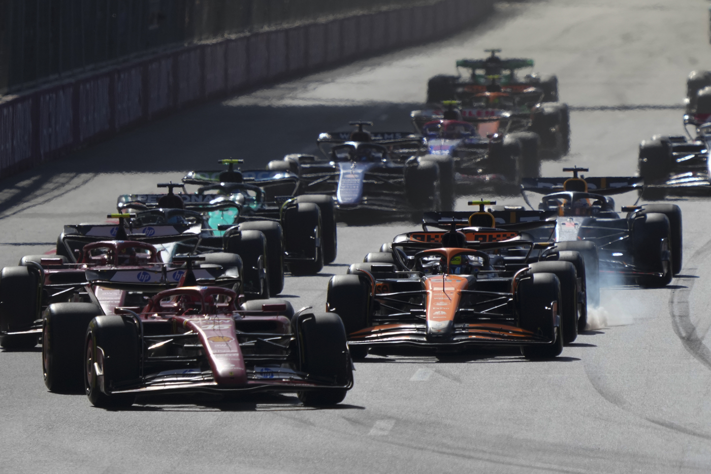 F1 Partenza Leclerc Piastri Baku