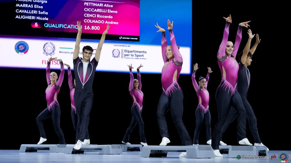 Ginnastica aerobica, l’Italia festeggia due medaglie ai Mondiali: Nacci e il gruppo sul podio a Pesaro