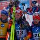 Podio mass start femminile Le Grand Bornand